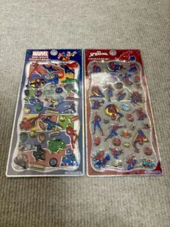 スパイダーマン　マーベル　プチドロップステッカー　２点セット