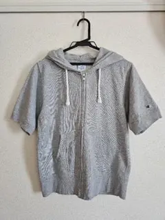 Champion　半袖パーカー　グレー