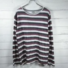 ゆ*ち様 TK ティーケー ボーダー ロングTシャツ カットソー コットン100のサムネイル