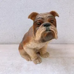 重量感あり ブロンズ調 犬 置物 379g 金属製 銅風 オブジェ 高級感
