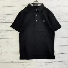 美品 バーバリーブラックレーベル 半袖 ポロシャツ 黒 1 S ホースロゴ 刺繍