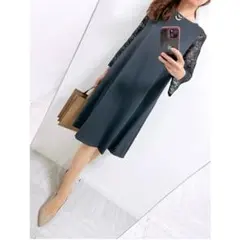 【美品✨】定価30,000円❤️23区✨サイズ38✨袖レースワンピース