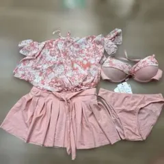 【値下げ】ピンク 花柄 セパレート水着