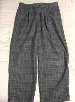 スラックス チェックパンツ 極太 ストリート シティ