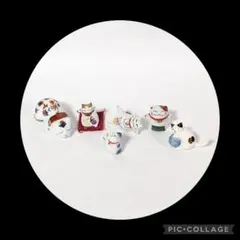 猫陶器置物　６点セット