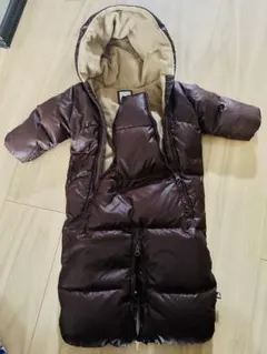 BabyGang フード付きブラウンダウンジャケット