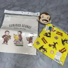 N. おさるのジョージ 巾着 ランチクロス ぬいぐるみ 3点セット