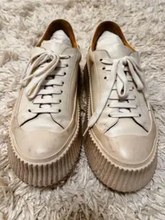 最終値下げ☆JIL SANDER レディース厚底スニーカー アイボリーのサムネイル