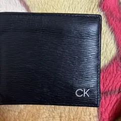 Calvin Klein 二つ折り財布 黒 本革