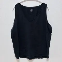 オールドネイビー 無地 タンクトップ Vネック ノースリーブ XL 黒 ゆったり