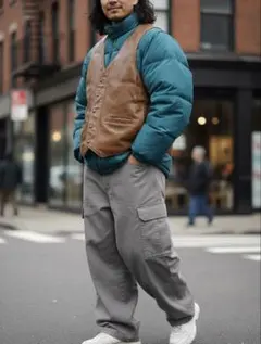 希少 80s schott USA製 2way レザーベスト ダウンジャケット