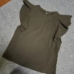 UNIQLO フリル袖 ブラック Tシャツ L