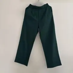 ダークグリーン テーパードパンツ ウエストゴム