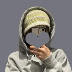 ニット帽　ビーニー　クロシェハット クラッシャーハット ハンドメイド