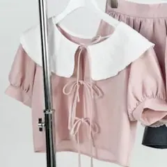 TITTY&CO. カラーフリル トップス ピンクのサムネイル