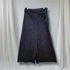 ehka sopo デニムラップガウチョパンツ ワイド F 春秋 リボン付 美脚のサムネイル