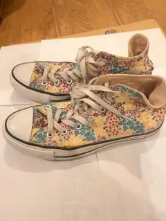 コンバース　黄色　花柄 ハイカットスニーカー　24.5cm