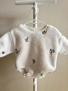 ホワイト刺繍ロンパース 1-3M 韓国ベビー服