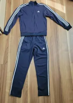 【adidas】ジャージ上下セット ネイビー 3本ライン　Sサイズ