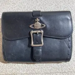 Vivienne Westwood　二つ折り財布　がま口　ブラック　レザー