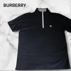【希少美品】バーバリーゴルフ　ハーフジップアップシャツ　ロゴ入り　サイズL
