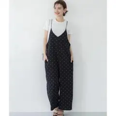 【coca】新品未使用　ドット柄オールインワン