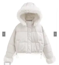 GRL kd81 マルチWayフード付きファーダウンジャケット アイボリー