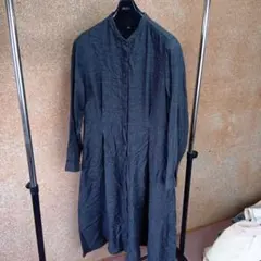 ユニクロ　ダークグレー 長袖シャツワンピース