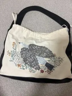 【matsuomiyuki×SamansaMos2】鳥刺繍 巾着トートバッグのサムネイル