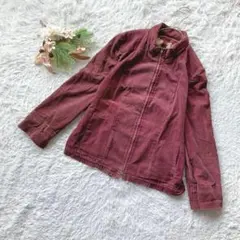 ✨良品✨ (F) コーデュロイジャケット ジップアップ イタリー生地 ふるじょ