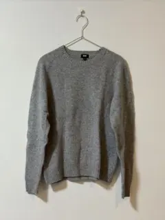 UNIQLO ラムクルーネックセーター グレー Lサイズ