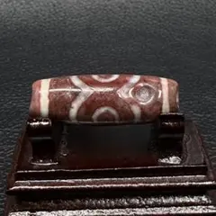 チベット 西蔵 風化 紅肉虎牙三眼天珠・ジャスパビーズ ancientジービーズ