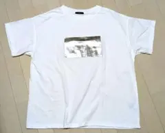 Blistorm ★ レディース シルバープリントデザイン 白 半袖 Tシャツ