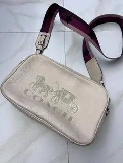 COACH レザー ショルダーバッグ 星柄ストラップ