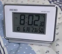SEIKO 電波置き時計 SQ767W セイコー 目覚まし 温度 湿度表示