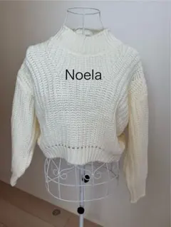 【美品】Noela ハイネックニット(白アイボリー)