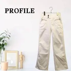 zG849【M】PROFILE ワイドパンツ 裾広がり 前ポケット