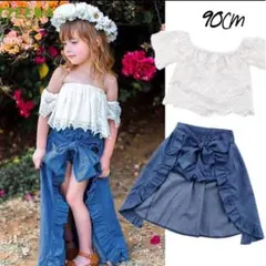 アウトレット★トップスデニムセット 90cm 海外子供服