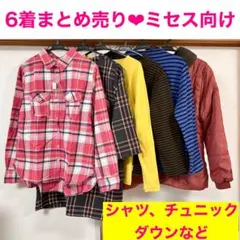 【新品や美品】ミセス向け シャツ、チュニック、 ダウン6着まとめ売り！【大特価】