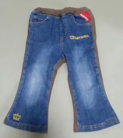 BABY DOLLベビードールフレアパンツ デニム/ブラウン　90