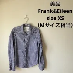 美品　フランクアンドアイリーン　バリー　ネイビー　ギンガムチェック　定番シャツ