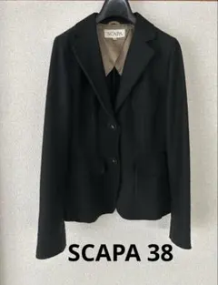 【SCAPA】スキャパ　テーラードジャケット 濃緑38のサムネイル