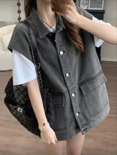 デニムベストジャケット