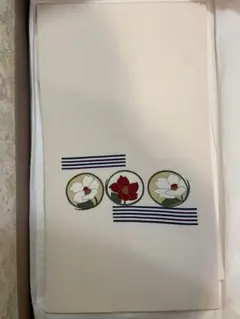 名古屋帯 花柄 手書きストライプデザイン