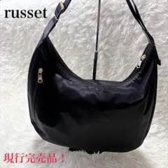 【極美品】ラシット 現行完売品 ナイロンラウンドビッグショルダーバッグ 黒 金