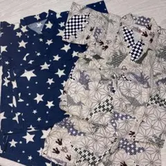 甚平 2点セット 80cm 星柄 恐竜柄
