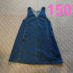 5114) UNIQLO デニムジャンバースカート 150