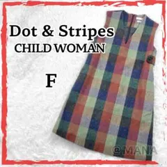 極美品 Dot＆Stripes CHILD WOMAN チェック柄ワンピース