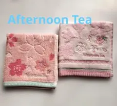 Afternoon Tea 桜柄ミニタオル　2枚　未使用新品
