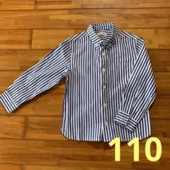 b ROOM ストライプ 長袖シャツ 110
